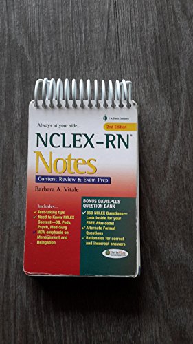 Imagen de archivo de NCLEX-RN Notes: Content Review & Exam Prep (Davis's Notes) a la venta por HPB-Red