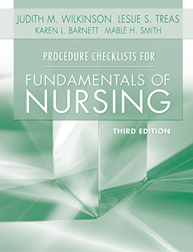 Beispielbild fr Procedure Checklists for Fundamentals of Nursing zum Verkauf von Better World Books