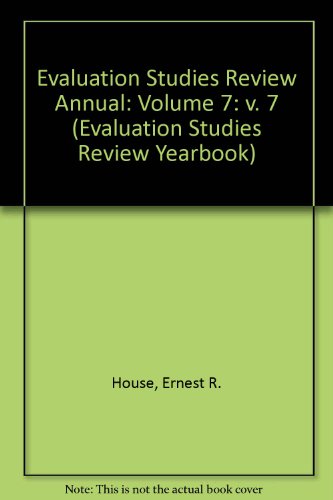 Imagen de archivo de Evaluation Studies Review Annual : Volume 7 a la venta por Better World Books