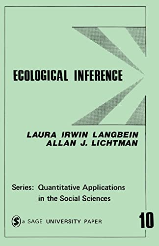 Imagen de archivo de Ecological Inference a la venta por Ken's Book Haven