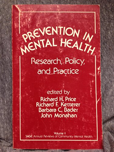 Beispielbild fr Prevention in Mental Health: Research, Policy, and Practice (Children's Mental Health Services Annual) zum Verkauf von Wonder Book