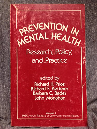 Stock image for Prevention in Mental Health : Research, Policy, and Practice for sale by Better World Books: West