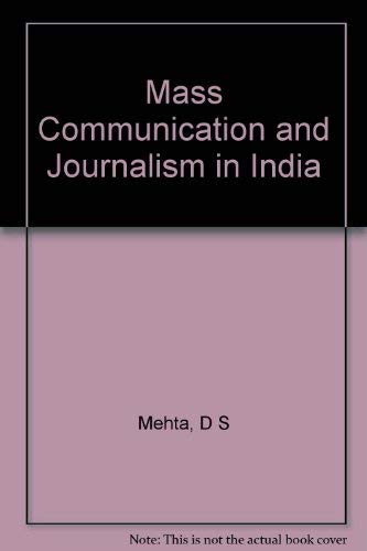 Beispielbild fr Mass Communication and Journalism in India zum Verkauf von Karl Theis