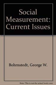 Stock image for Social Measurement : Current Issues for sale by Better World Books
