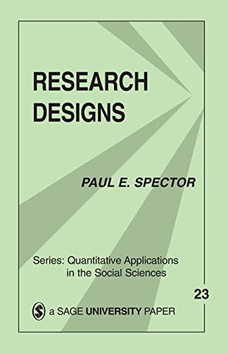 Beispielbild fr Research Designs (Quantitative Applications in the Social Sciences) zum Verkauf von BooksRun