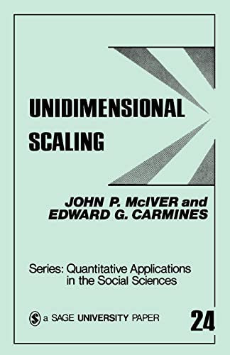 Stock image for Unidimensional Scaling (Quantitative Applications in the Social Sciences) for sale by Hippo Books