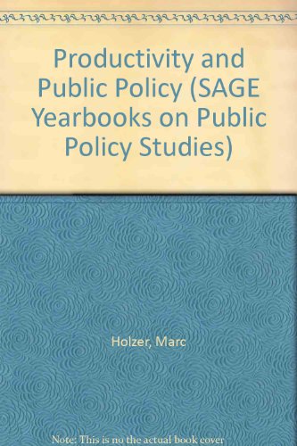 9780803921290: Productivity and Public Policy (SAGE Yearbooks on Public Policy Studies)