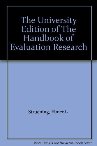 Imagen de archivo de The University Edition of the Handbook of Evaluation Research a la venta por Better World Books Ltd