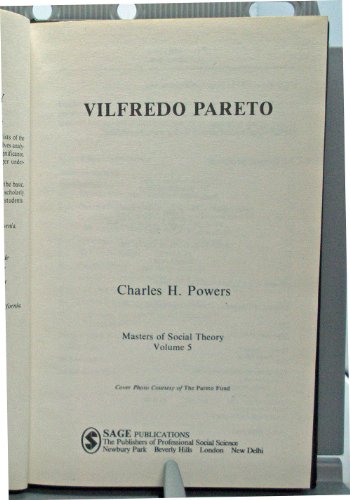 9780803922846: Vilfredo Pareto (The Masters of Sociological Theory)
