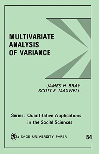 9780803923102: Multivariate Analysis of Variance (Quantitative Applications in the Social Sciences)