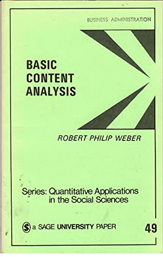 Stock image for Basic Content Analysis (Quantitative Applications in the Social Sciences) for sale by Old Line Books