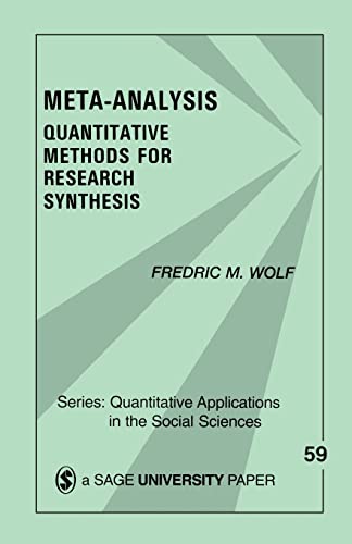 Imagen de archivo de Meta-Analysis : Quantitative Methods for Research Synthesis a la venta por Better World Books