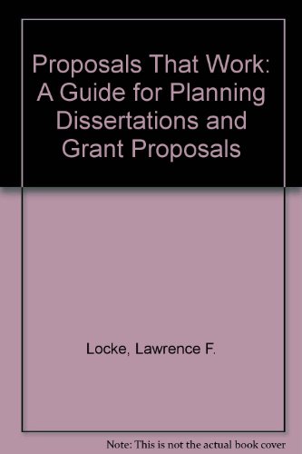 Beispielbild fr Proposals That Work: A Guide for Planning Dissertations and Grant Proposals zum Verkauf von Anybook.com