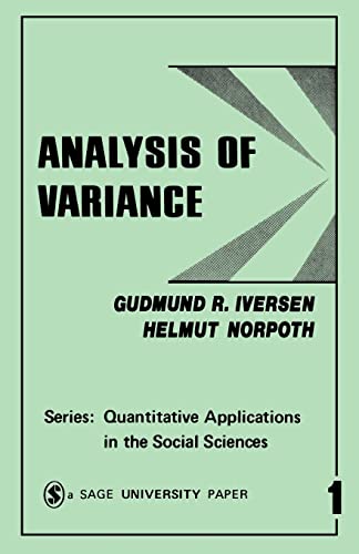 Imagen de archivo de Analysis of Variance (Quantitative Applications in the Social Sciences) a la venta por BooksRun