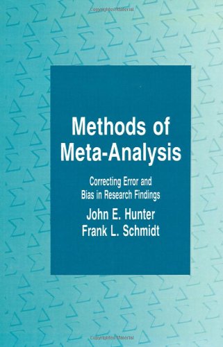 Stock image for Methods of Meta-Analysis: Correcting Error and Bias in Research Findings for sale by Green Street Books