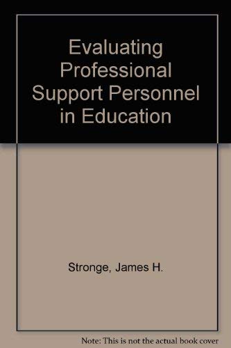 Imagen de archivo de Evaluating Professional Support Personnel in Education a la venta por HPB-Red