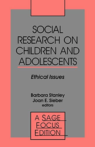 Stock image for Social Research on Children and Adolescents : Ethical Issues for sale by Better World Books