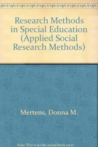 Imagen de archivo de Research Methods in Special Education (Applied Social Research Methods) a la venta por HPB-Red