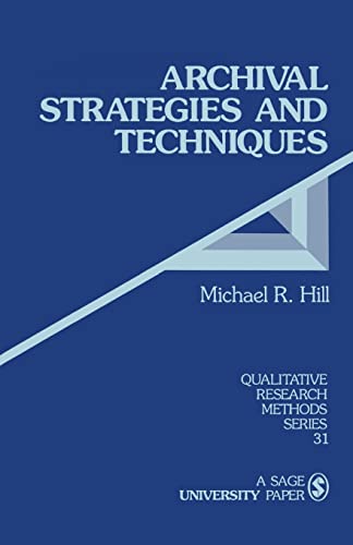 Imagen de archivo de Archival Strategies and Techniques a la venta por Better World Books