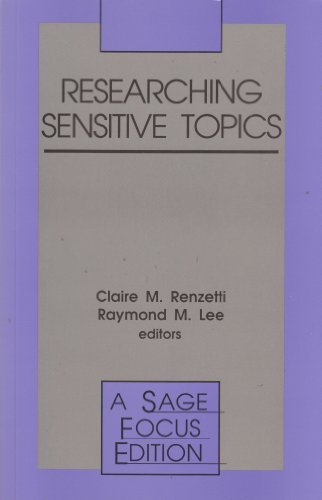 Imagen de archivo de Researching Sensitive Topics (SAGE Focus Editions) a la venta por SecondSale