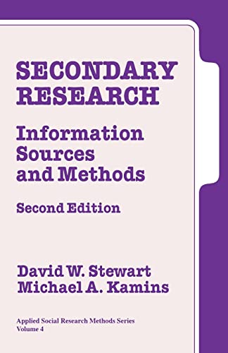 Stock image for Secondary Research Vol. 4 : Information Sources and Methods for sale by Better World Books