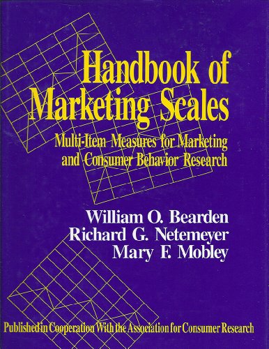 Imagen de archivo de Handbook of Marketing Scales : Multi-Item Measures for Marketing and Consumer Behavior Research a la venta por Better World Books