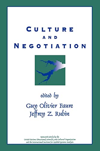 Imagen de archivo de Culture and Negotiation: The Resolution of Water Disputes a la venta por 2nd Life Books