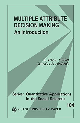 Beispielbild fr Multiple Attribute Decision Making : An Introduction zum Verkauf von Better World Books