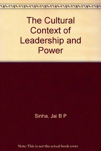 Beispielbild fr The Cultural Context of Leadership and Power zum Verkauf von Anybook.com