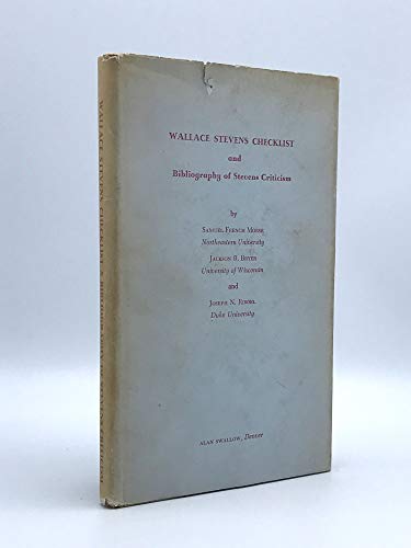 Stock image for Wallace Stevens Checklist and Bibliography of Stevens Criticism for sale by KULTURAs books