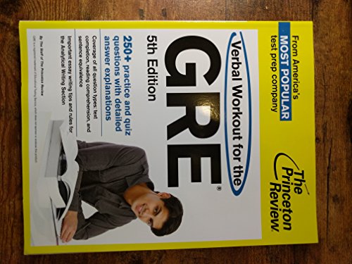 Beispielbild fr Verbal Workout for the GRE, 5th Edition zum Verkauf von Better World Books