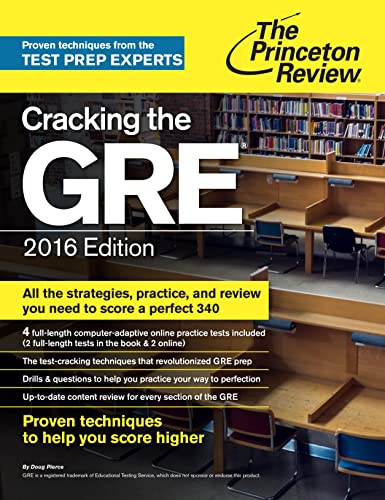 Beispielbild fr Cracking the GRE with 4 Practice Tests, 2016 Edition (Graduate School Test Preparation) zum Verkauf von SecondSale