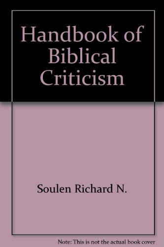 Stock image for Handbook of Biblical Criticism for sale by Fallen Leaf Books