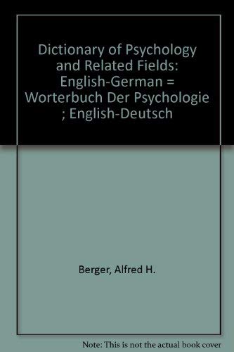 Stock image for Dictionary of Psychology : English-German for sale by Better World Books