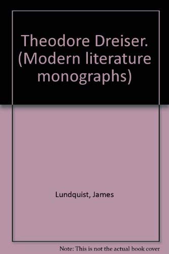 Beispielbild fr Theodore Dreiser. (Modern literature monographs) zum Verkauf von JR Books