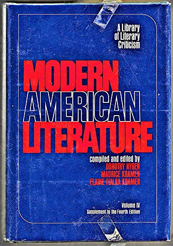 Imagen de archivo de Modern American Literature Vol. 4 : Supplement a la venta por Better World Books