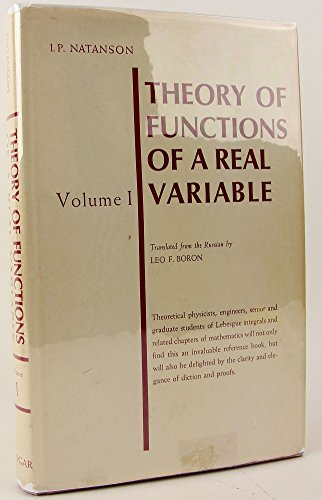 Imagen de archivo de Theory of Functions of a Real Variable, Vol. 1 a la venta por ThriftBooks-Atlanta