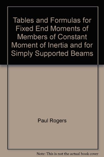 Tables and Formulas for Fixed End Moments of Members of Constant Moment of Inertia and for Simply...