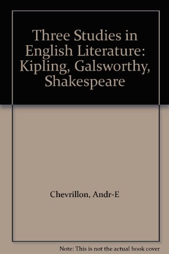 Stock image for THREE STUDIES IN ENGLISH LITERATURE for sale by Neil Shillington: Bookdealer/Booksearch