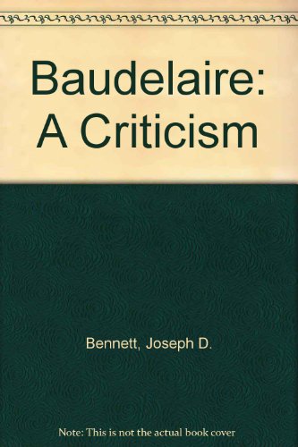 Beispielbild fr Baudelaire zum Verkauf von Better World Books