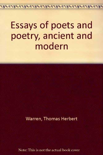 Beispielbild fr Essays of poets and poetry, ancient and modern zum Verkauf von Books From California