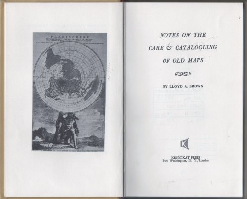 Stock image for Notes on the Care and Cataloguing of Old Maps for sale by Better World Books: West