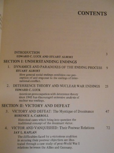 Imagen de archivo de On the Endings of Wars a la venta por Sleepy Hollow Books