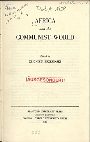 Imagen de archivo de Africa and the Communist World a la venta por Better World Books: West