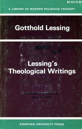 Imagen de archivo de Lessingas Theological Writings: Selections in Translation (Library of Modern Religious Thought) a la venta por Wonder Book