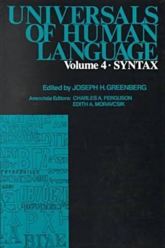 Stock image for Universals of Human Language, Volume 4: Syntax for sale by Sugarhouse Book Works, LLC