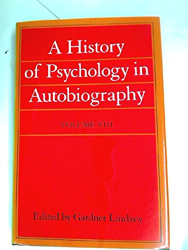 Imagen de archivo de A History of Psychology in Autobiography, Volume VIII a la venta por HPB-Red