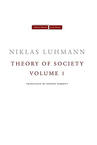 9780804739504: Theory of Society, Volume 1 (Cultural Memory in the Present)