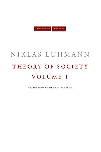 Stock image for Theory of Society, Volume 1 (Cultural Memory in the Present) for sale by Midtown Scholar Bookstore