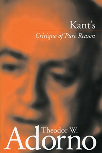 Kant's 'Critique of Pure Reason' (9780804742924) by Adorno, Theodor W.